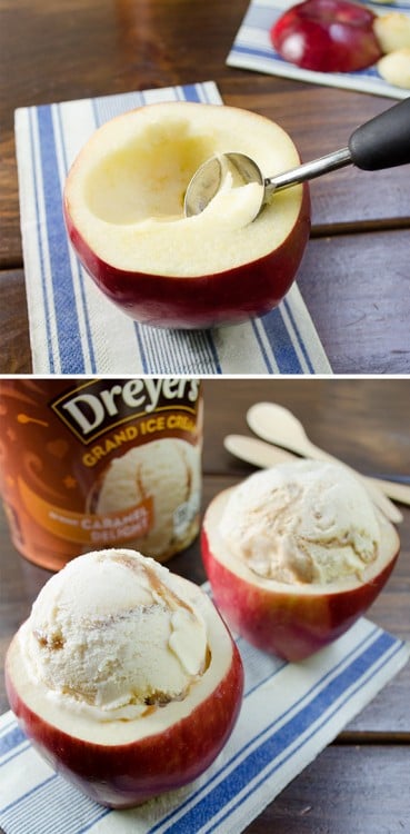 Procedimiento para hacer recipientes de manzana para tu helado 