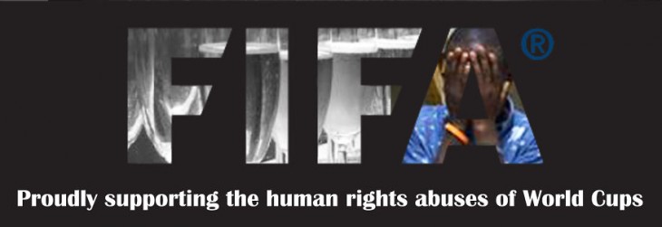 logo anti-FIFA abusos de derechos humanos