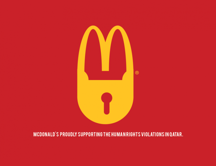 anti logos FIFA y McDonalds
