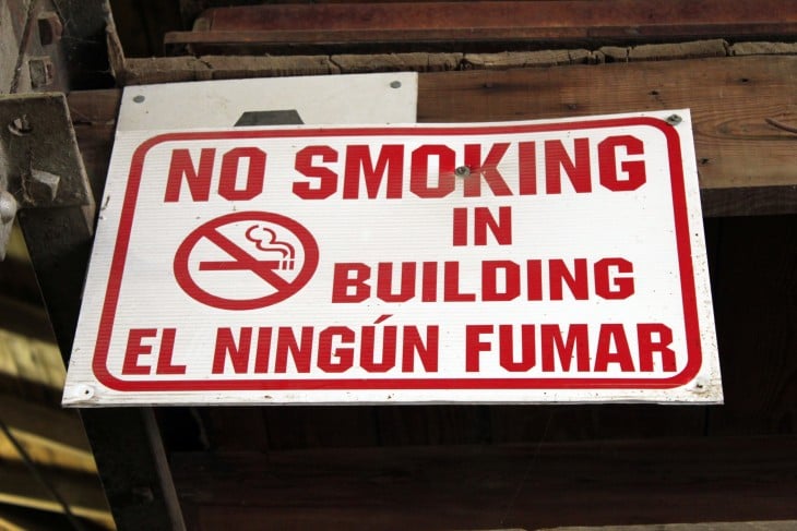 cartel de no fumar