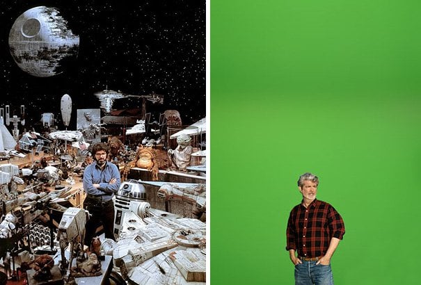 Diferencias entre la filmación de la película Stars Wars hace años a la actualidad 