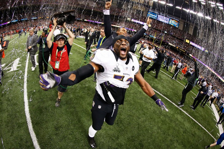 RAY LEWIS HAPPY PLAYER TO WIN