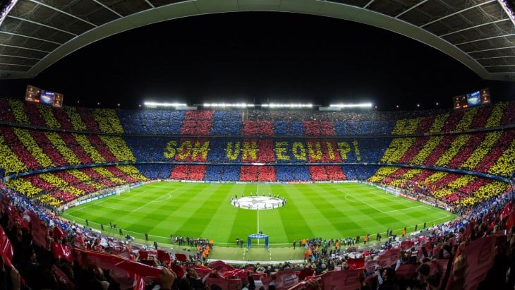 El estadio Camp Nou en Barcelona, España 