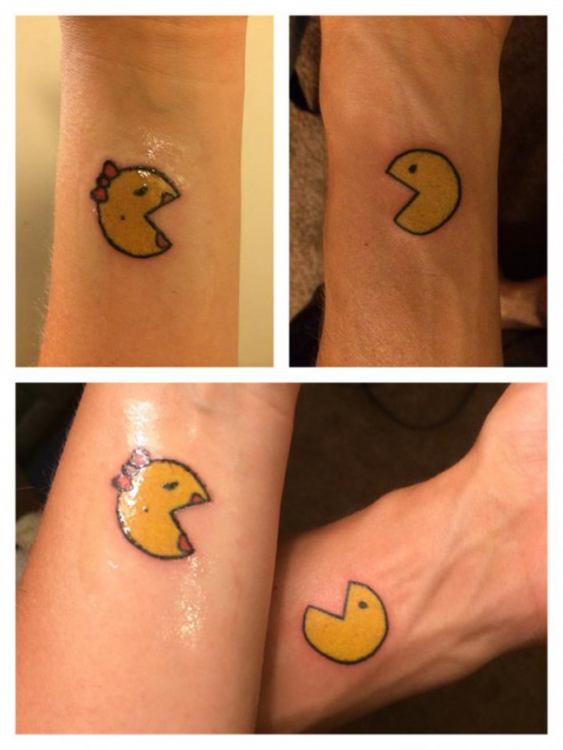 tatuaje pacman tatoo love couple parejas