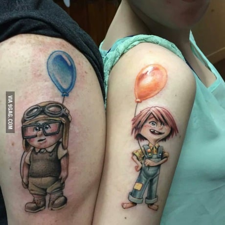 tatuaje de parejas inspirado en up
