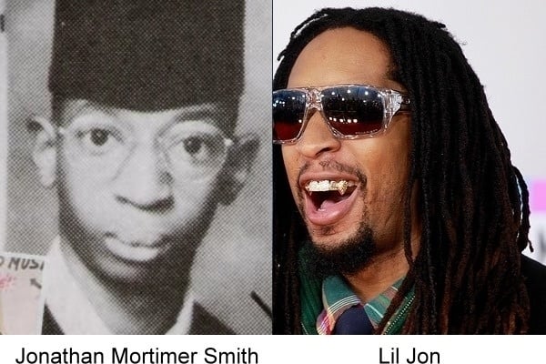 Lil Jon en una fotografía de su adolescencia y otra de adulto 