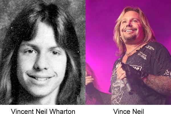 Vince Neil en una fotografía comparando su antes y después 