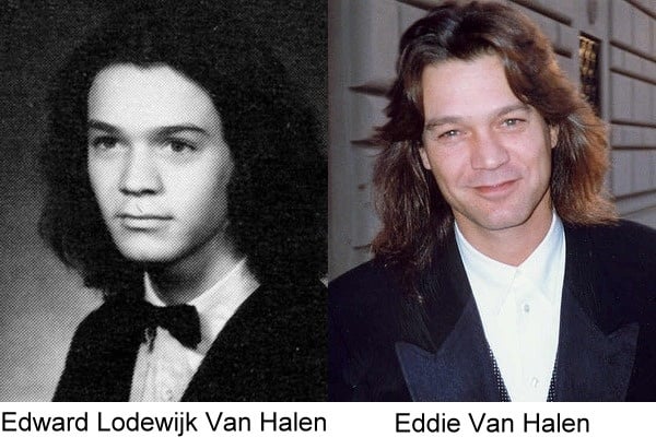 imagen del antes y después de Eddie Van Halen