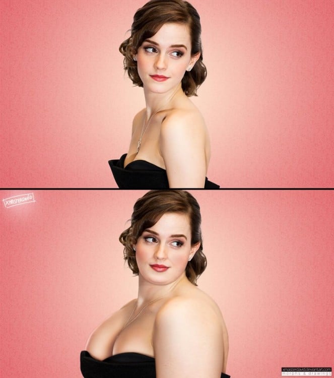 Antes y después de Emma Watson con sobrepeso 