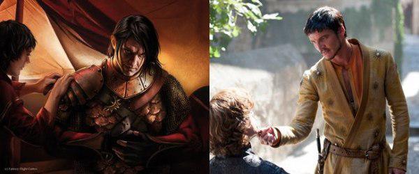 Personajes de Game of thrones de libros vs los de tv