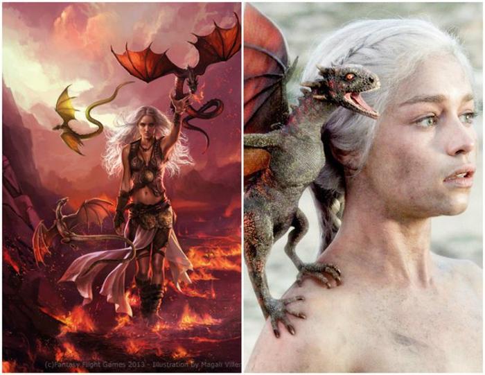 personaje de Daenerys Targaryen en su libro y en la serie 