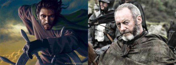 Ser Davos Seaworth comparación de sus personajes en libro con el de la serie 