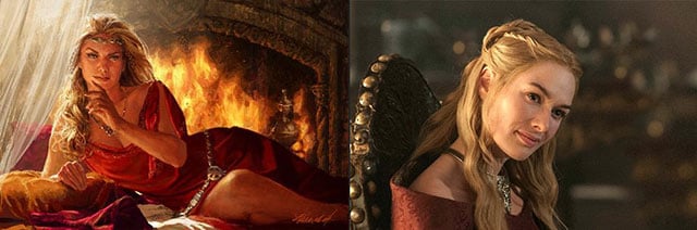 personaje de Cersei Lannister en su libro y su serie 
