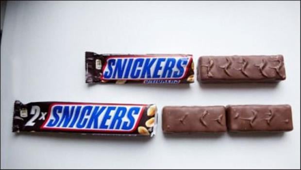 Empaques de snickers que mienten en sus tamaños 