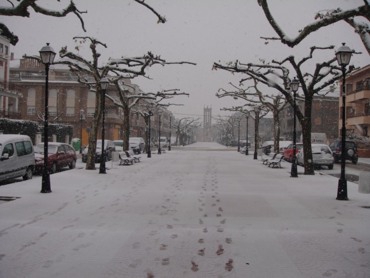 Ciudad cubierta de nieve