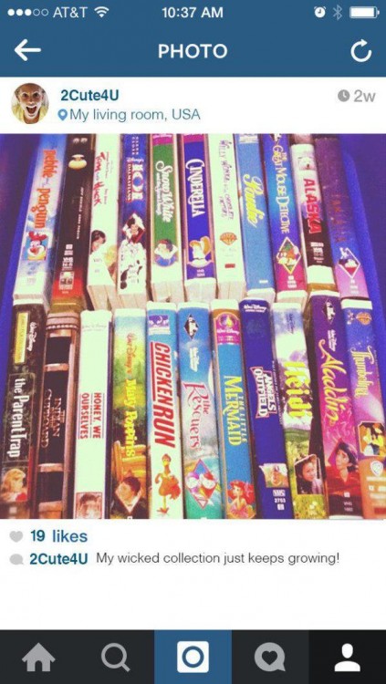 Colección de películas VHS en instagram 