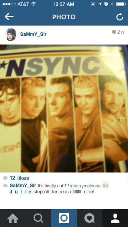 imagen en instagram del disco de NSYNC