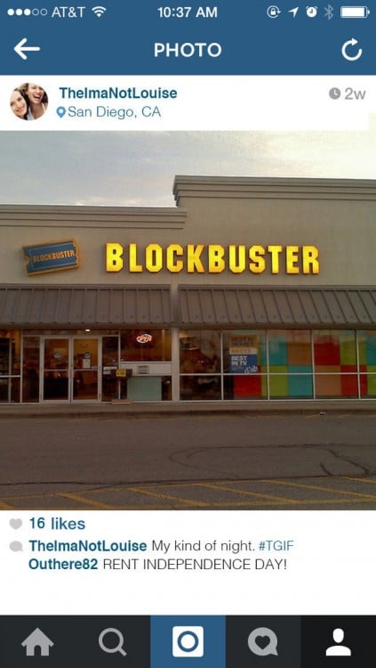 Captura de pantalla de una fachada de Bloclbuster en Instagram 