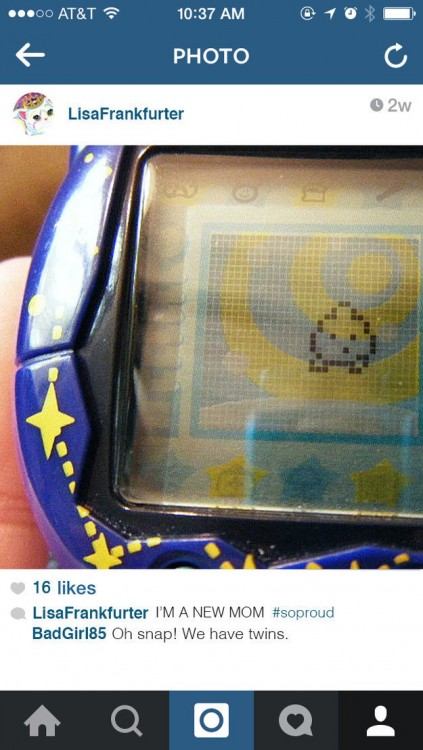 Imagen de un Tamagotchi en Instagram 