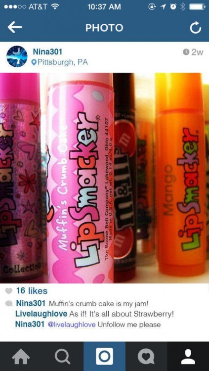 Fotografías de Lip Smacker en instagram 