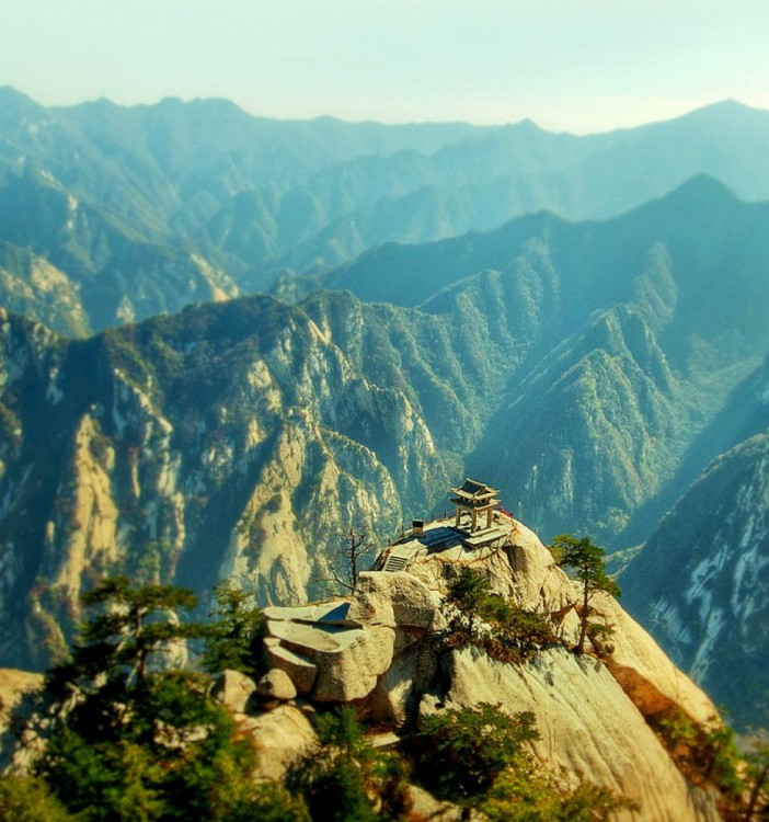 cima de la montaña del monte Huashan 