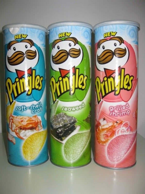 variedad de exoticos sabores de pringles para asia