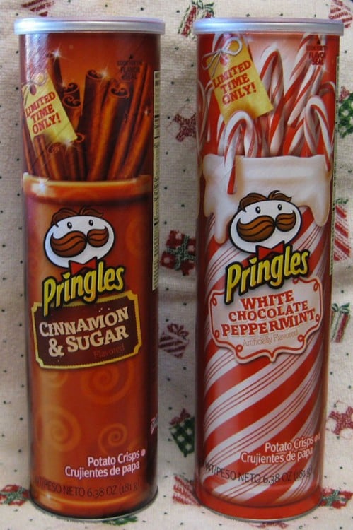 pringles de canela y bastoncitos de menta