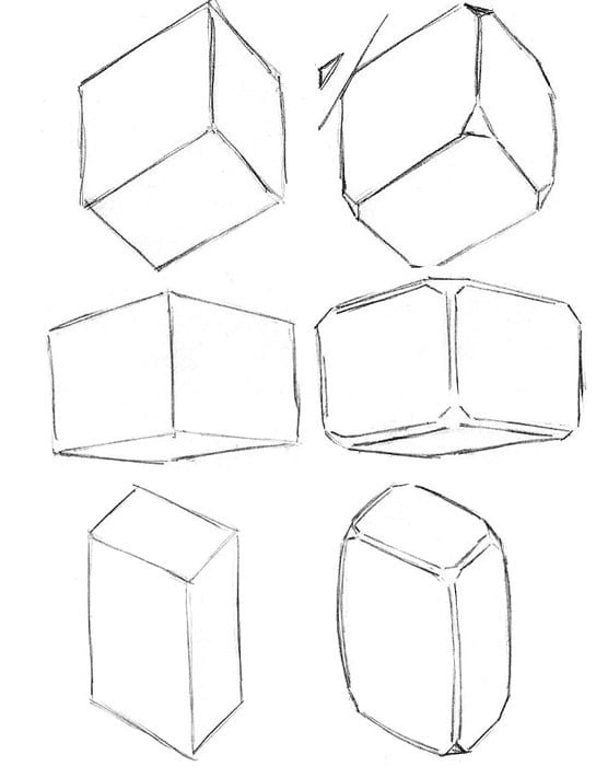 dibujos de figuras geométricas en un papel 