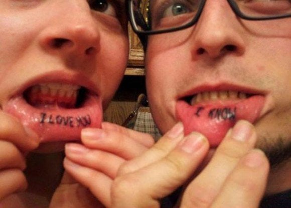 tatuajes de pareja en los labios