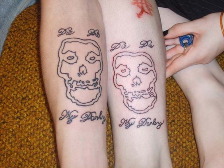 tatuaje de pareja de calaveras