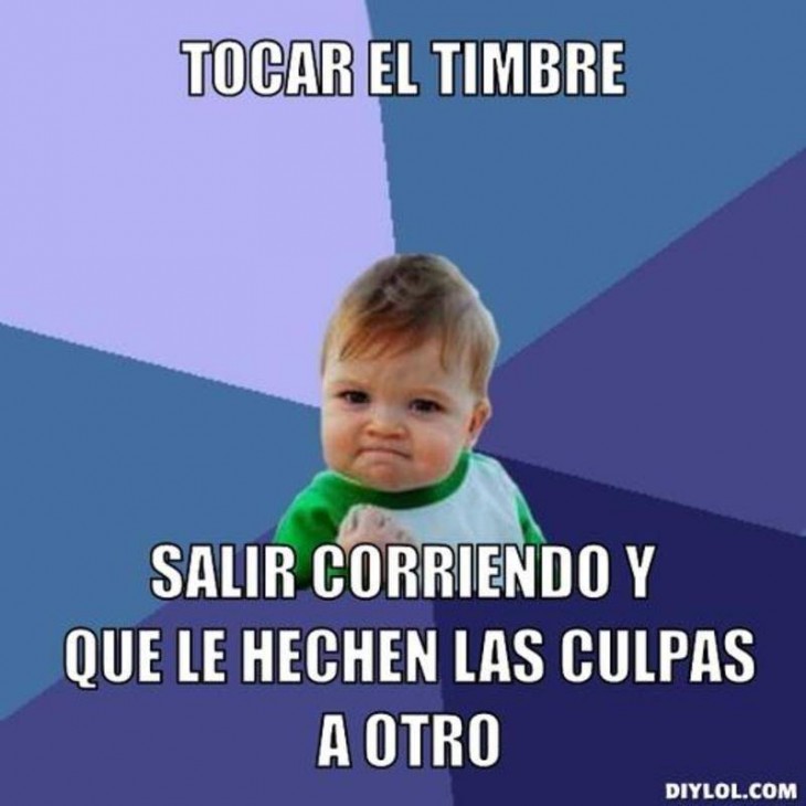 meme tocar el timbre y salir corriendo