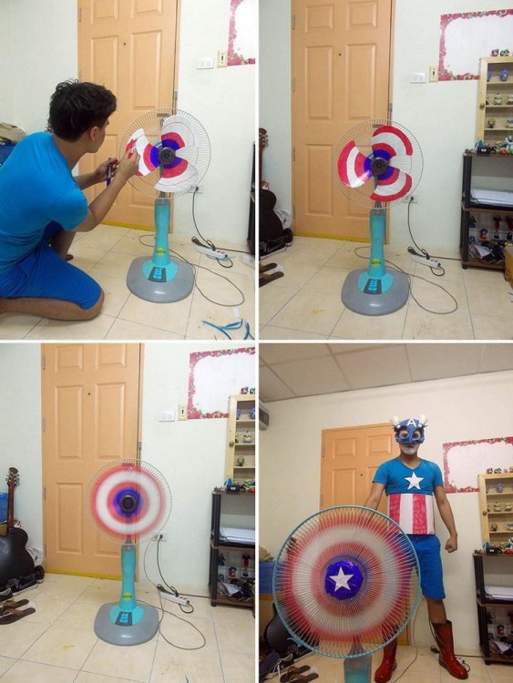 Proceso del cosplay de bajo costo del capitán américa 