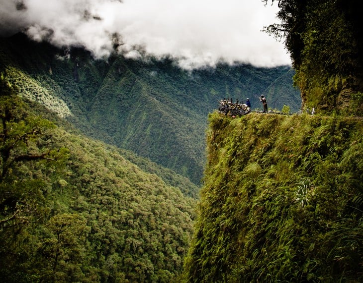 Ruta de la muerte en Yungas entre La Paz y Coroico, Bolivia