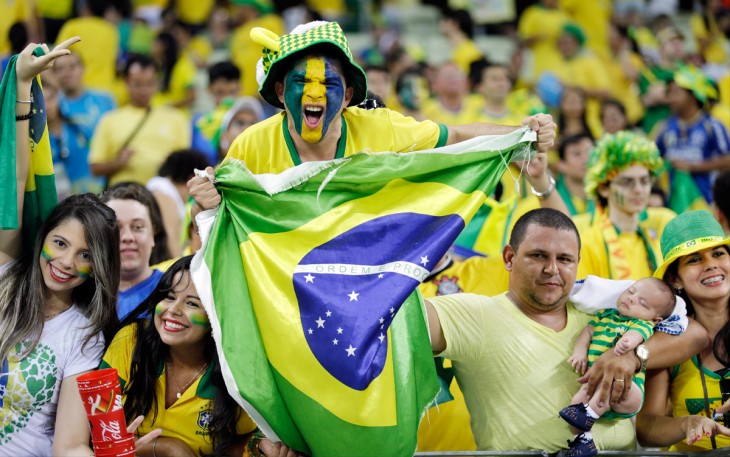 Aficionados de la selección de Brasil durante un juego de su equipo 