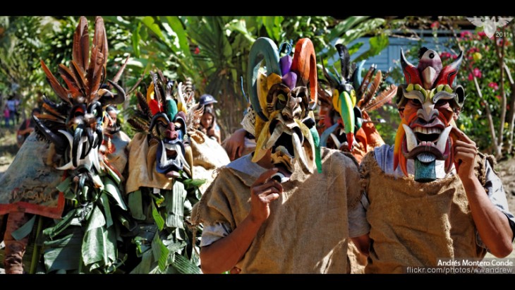 Fiesta de los Diablitos en Sur de San Isidro en la aldea de Coruca de Rey Curre, Costa Rica 