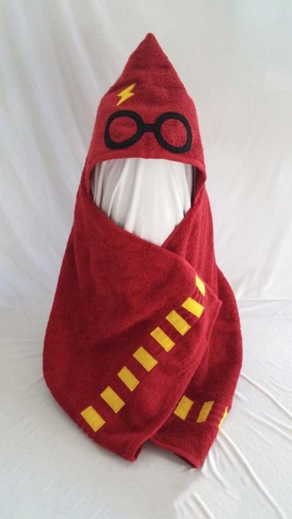 Toalla de capucha con lentes de harry potter 