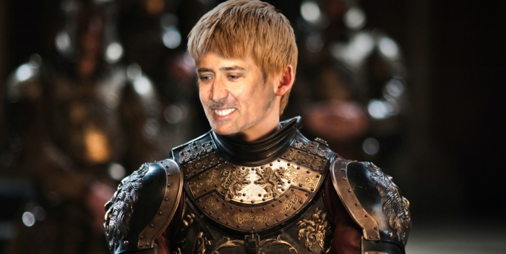 Joffrey Baratheon con la cara de Nicolas Cage 