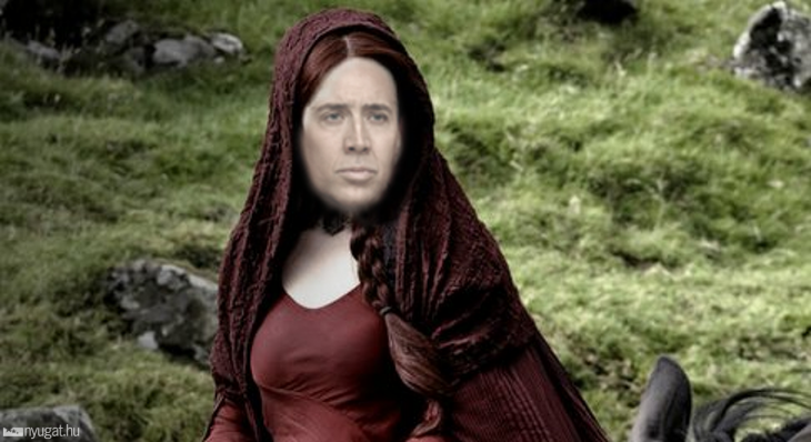 Melisandre de Asshai con la cara de Nicolas Cage 