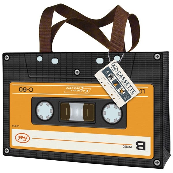 Bolsa con el diseño de un cassette