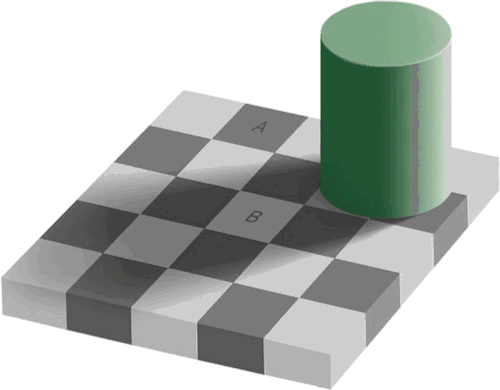 Gif de un cuadro que muestra que sus cuadriculas son del mismo tono de gris 
