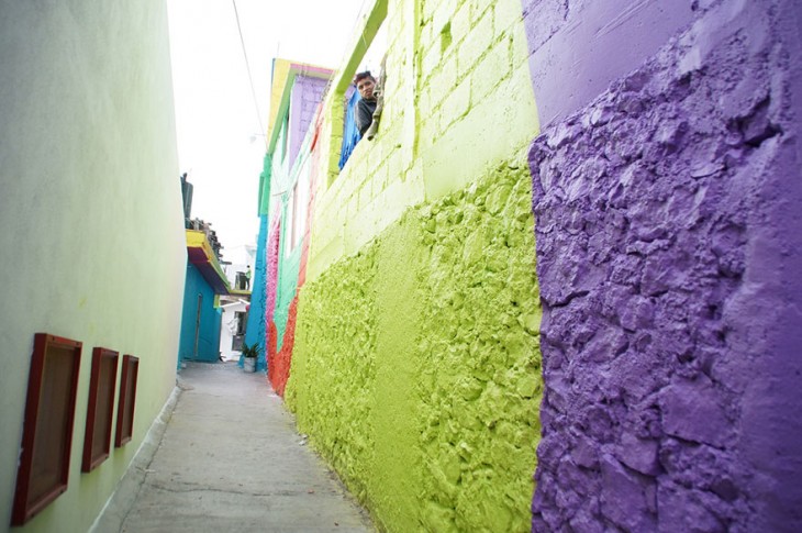 Callejón dentro de la colonia Palmitas de Pachuca 