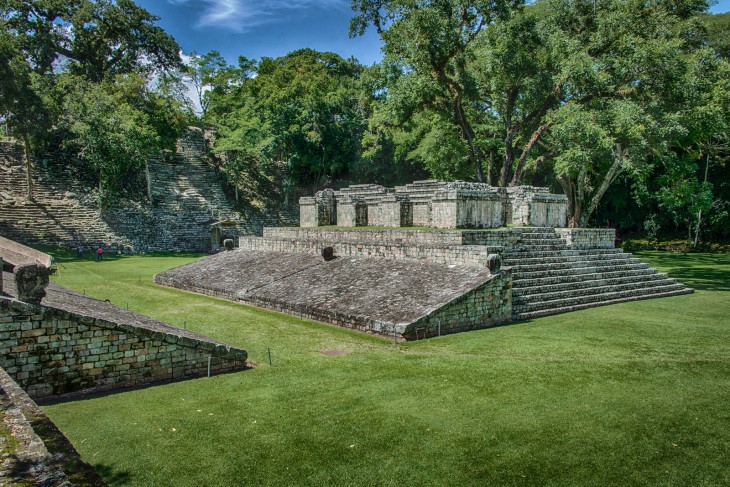 Juego de pelota Maya en Copan, Honduras 