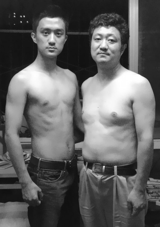 Fotografía padre e hijo en 2007