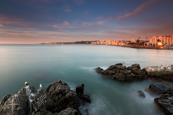 Atardecer panoramico en viña del mar chile