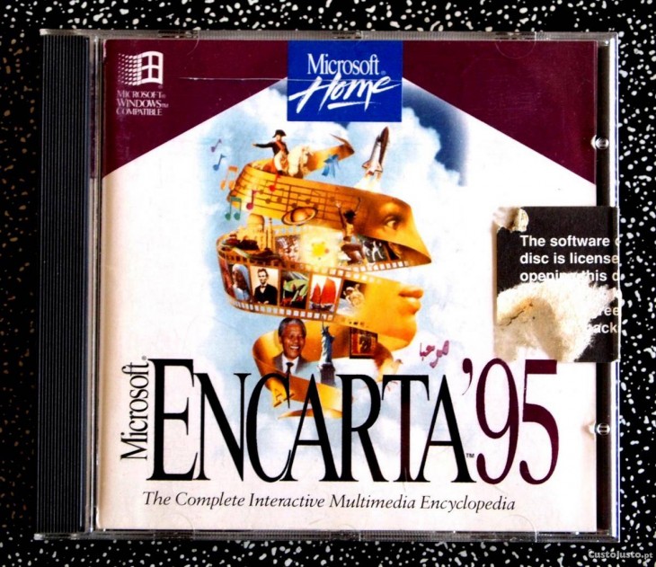 disco de encarta noventa y cinco muy utilizado en los 90s