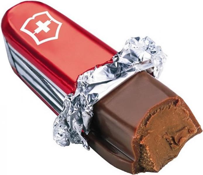 Chocolate con forma de navaja suiza