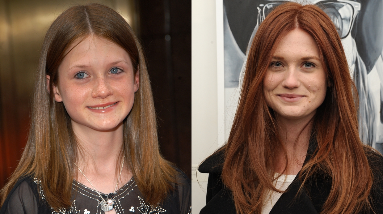 Fotografía de la comparación del antes y después de Bonnie Wright.