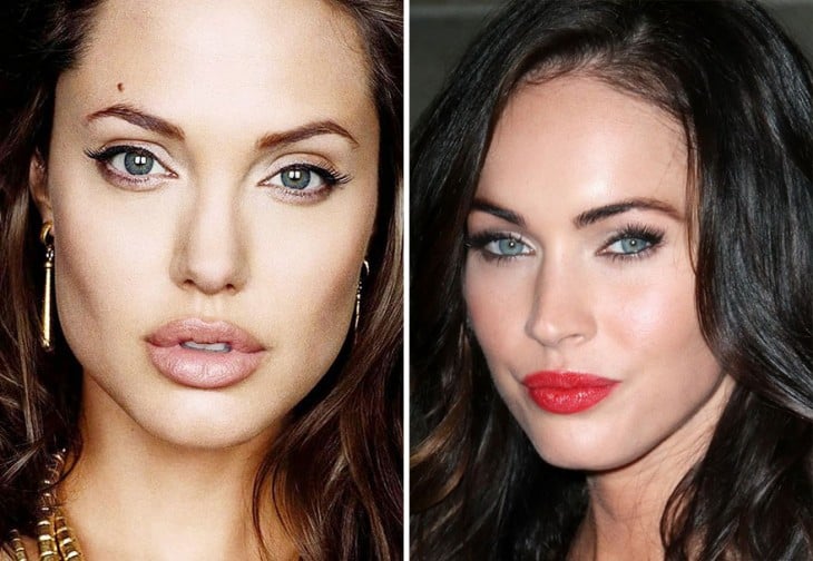 Caras de Angelina Jolie y Megan Fox 