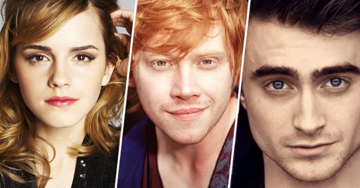 Caras de Emma Watson, Daniel Radcliffe y Rupert Grint 