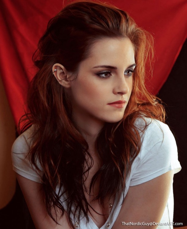 Cara de la combinación de Kristen Stewart y Emma Watson